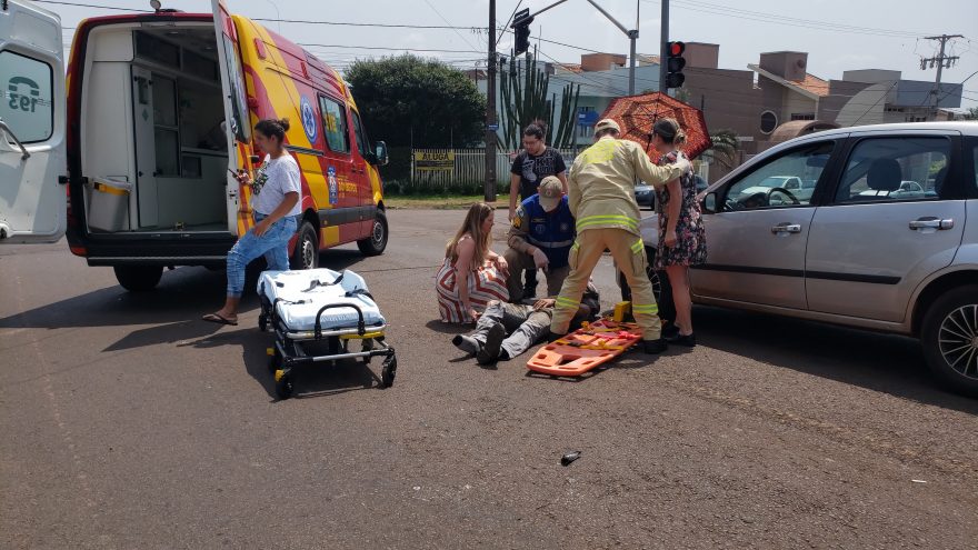 Motociclista fica ferido em acidente de trânsito na rua Manaus