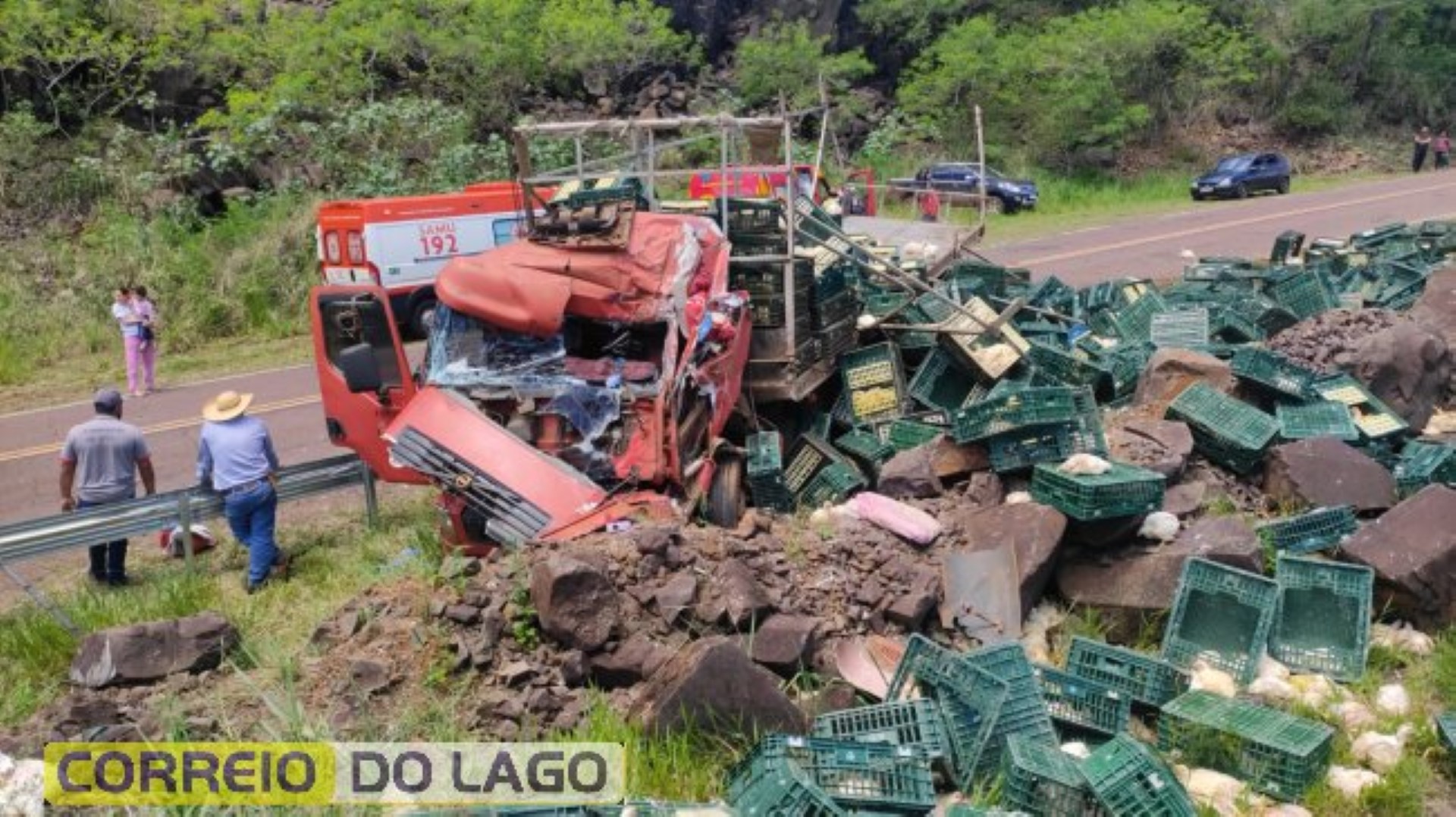 Motorista Fica Preso às Ferragens Após Caminhão Carregado Com Frangos Tombar Na Pr 317 Cgn O