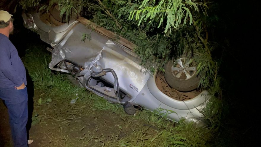 Homem fica ferido em capotamento na PR-471 em Catanduvas