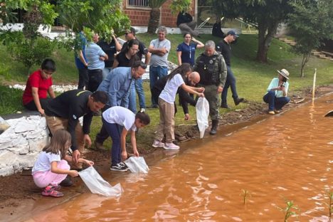 IAT auxilia na soltura de 80 mil alevinos em diferentes pontos do Paraná