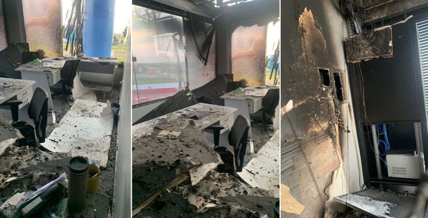 Veja como ficou a parte interna dos barracões destruídos pelo incêndio na BR-277