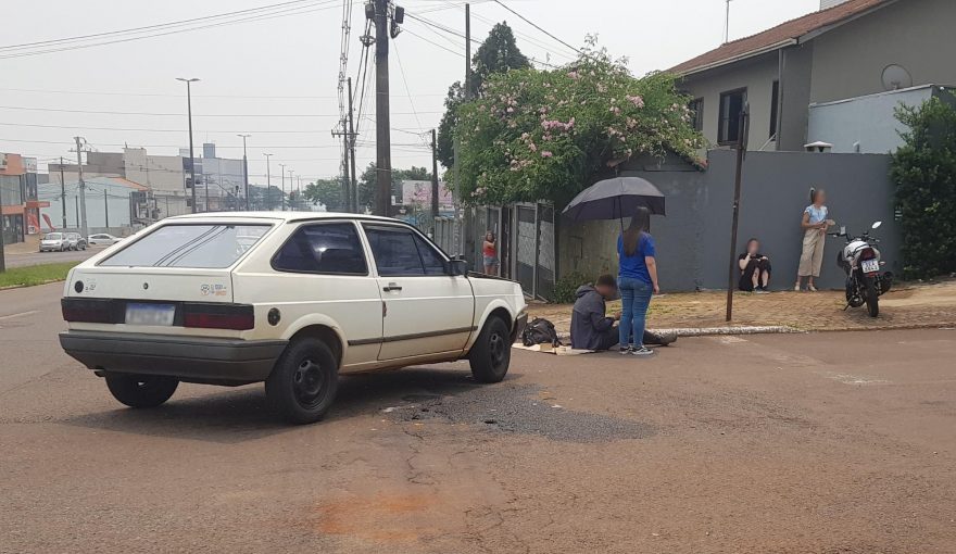 Motociclista fica ferido em acidente no Bairro Coqueiral