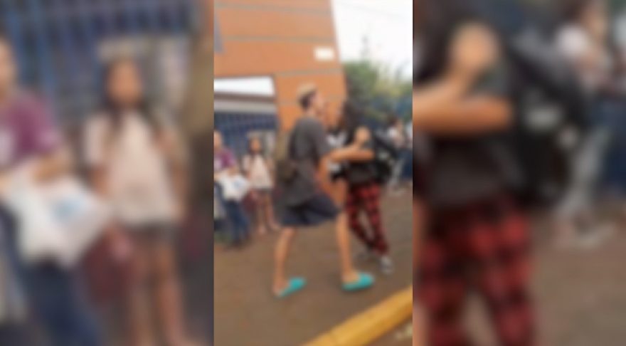 Vídeo mostra suposta briga que terminou com dois adolescentes encaminhados à Delegacia de Cascavel
