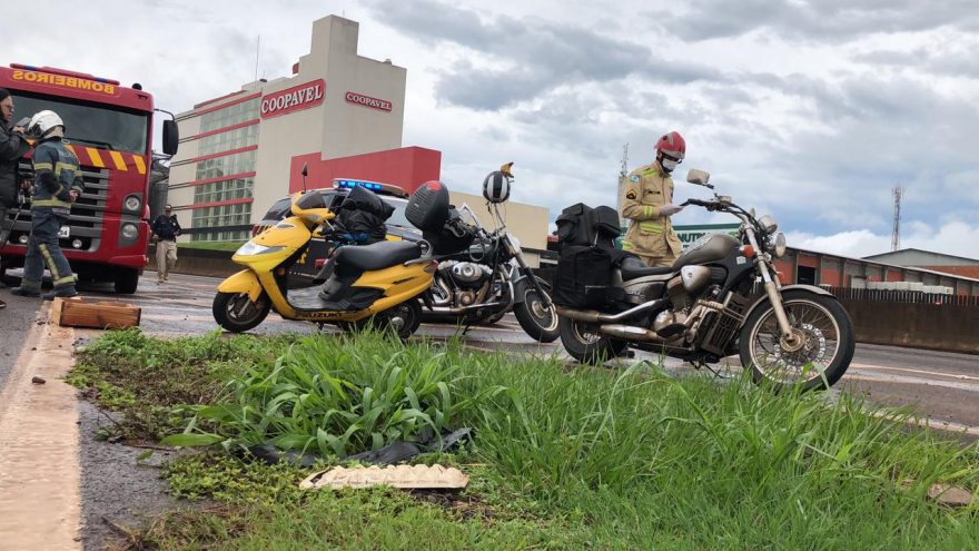 Harley-Davidson, Shadow, Burgman se envolvem em colisão na BR-277