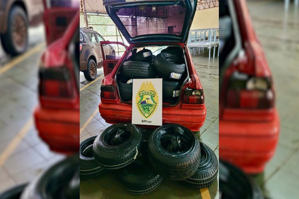 BPFron apreende veículo e pneus contrabandeados em Guaíra