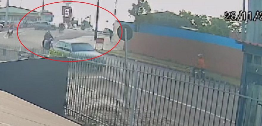 Câmera registra acidente que deixou adolescente ferido na Rua Guilherme Piovesan