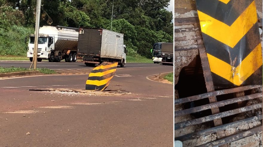 Motociclista faz alerta após quase cair em grande buraco na saída do Cascavel Velho