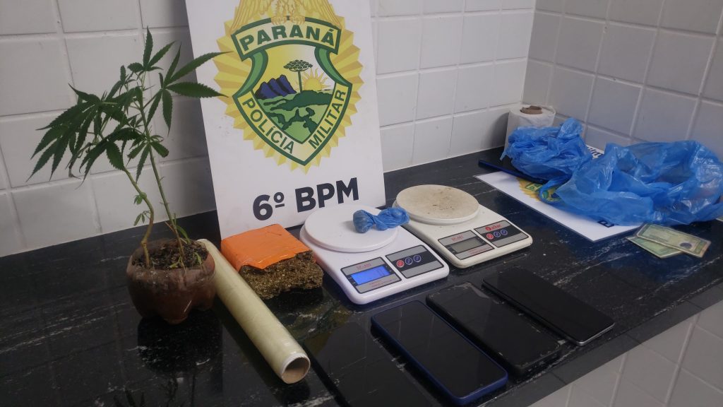 Com maconha plantada e prensada, dupla é encaminhada do Riviera para a Delegacia