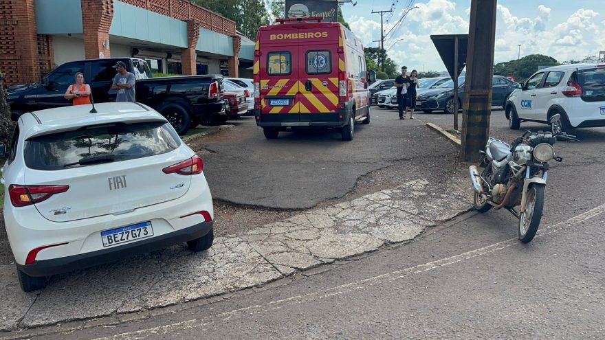 Motociclista fica ferido em acidente no Trevo da Portal