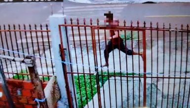 Imagem referente a Imagem mostra suspeito de matar Diego Veríssimo de Moura fugindo do local do crime