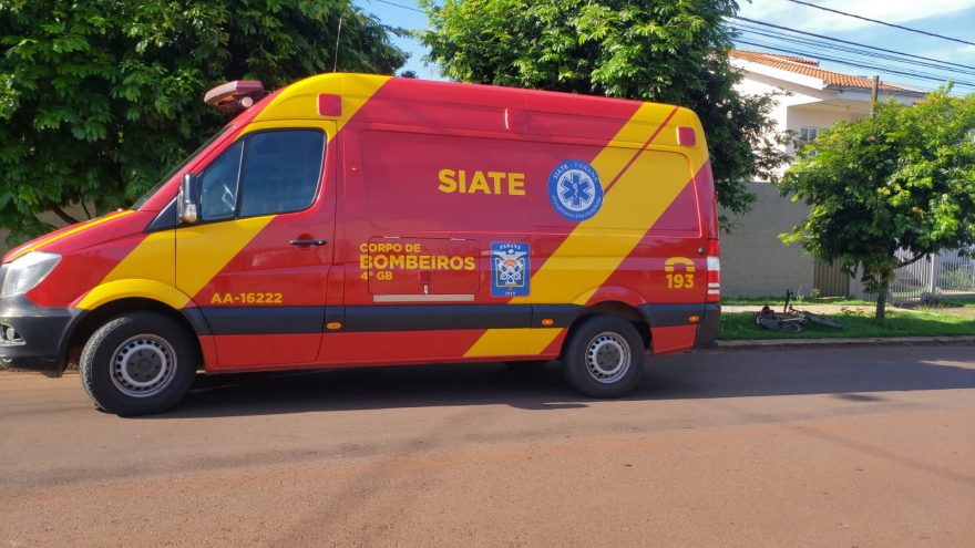 Homem, de 45 anos, é socorrido no Bairro Canadá após sofrer queda de bicicleta