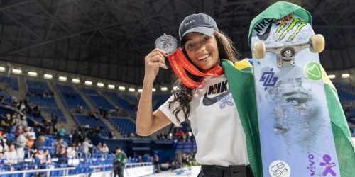 Imagem referente a Rayssa Leal conquista prata no Mundial de skate street no Japão