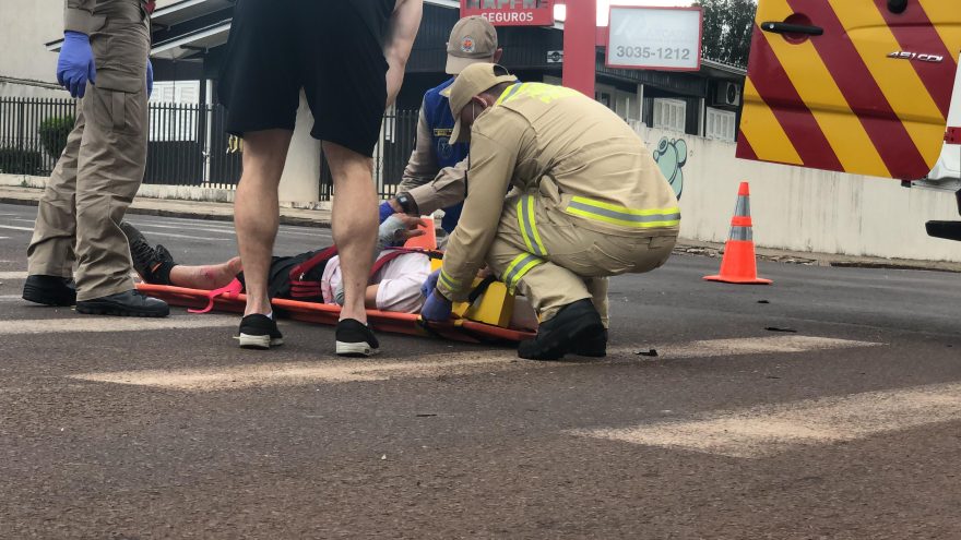 Motociclista fica ferido em acidente de moto na Rua Fortaleza