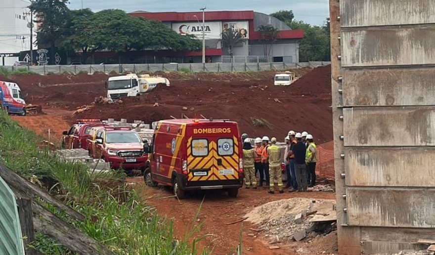 Trabalhador fica em estado grave após cair de cabeça de uma altura de 10 metros em obra do Shopping Catuaí
