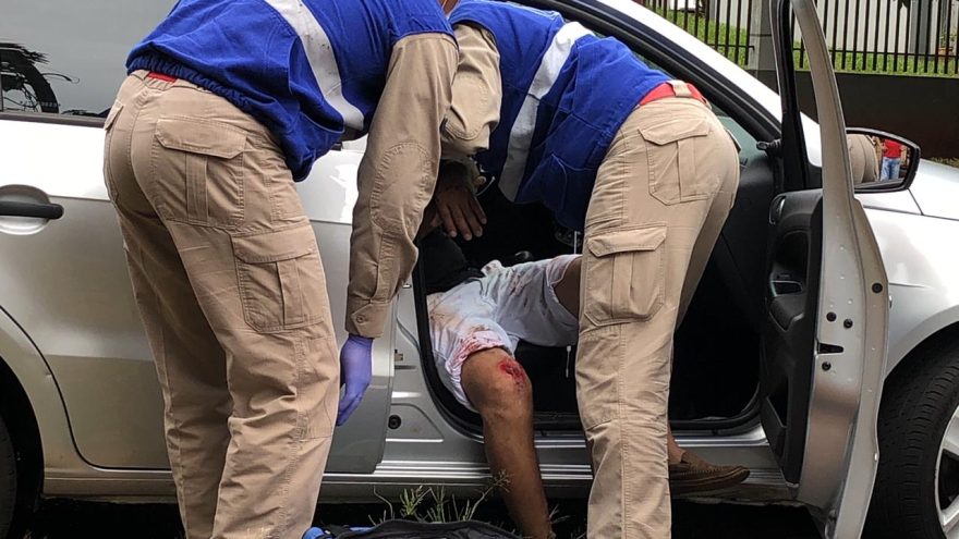 Homem quebra o braço em acidente no Bairro Cancelli, em Cascavel