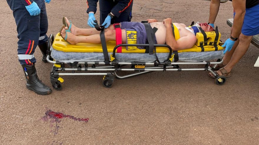 Após sofrer queda de bicicleta, homem é socorrido no Bairro Cascavel Velho