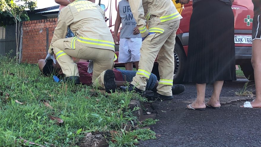 Motociclista é socorrido após ficar ferido em acidente de trânsito no Floresta