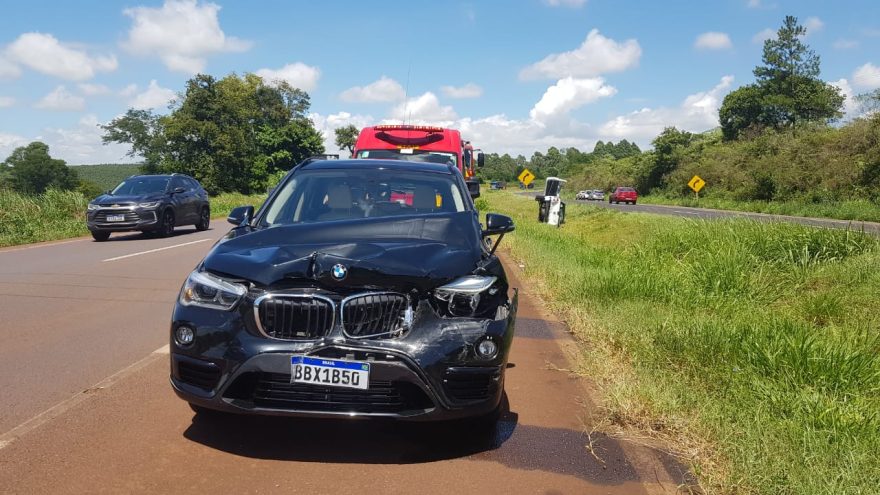 Colisão com capotamento é registrada na rodovia BR-163, em Cascavel
