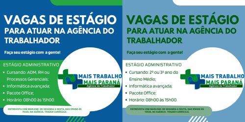 Vagas de estágio para atuar na Agência do Trabalhador Imagem referente a Vagas de estágio para atuar na Agência do Trabalhador