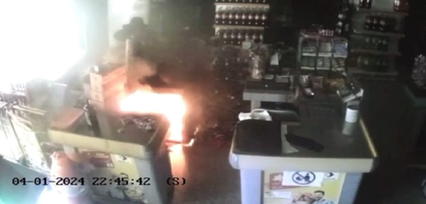 Câmera registra momento da pane elétrica que causou incêndio supermercado no Santa Cruz