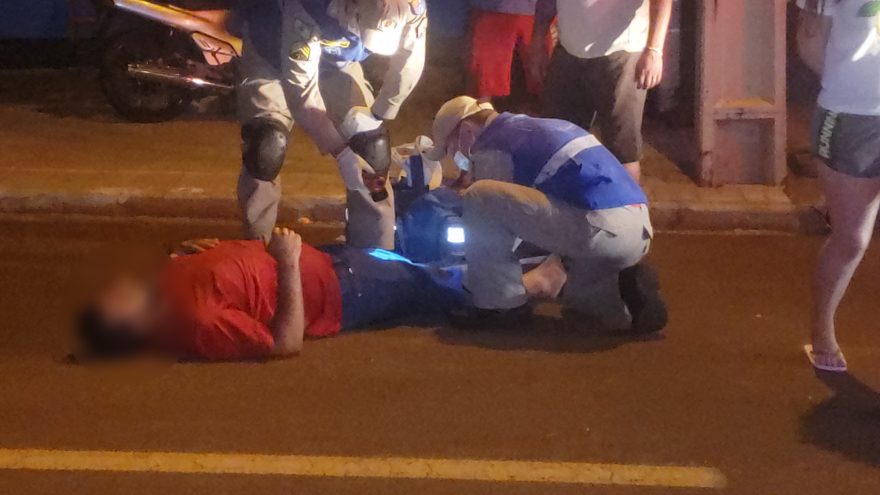 Homem sofre ferimento após cair de bicicleta no Brasília