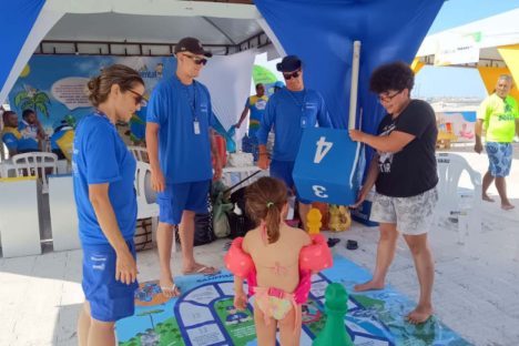 Guaratuba recebe Estação Sanepar e mascote Sane para ações sobre sustentabilidade