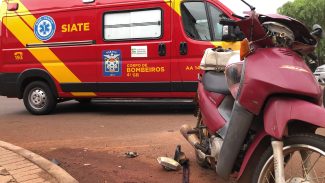 Motociclista fica ferida ao se envolver em acidente no Brasmadeira