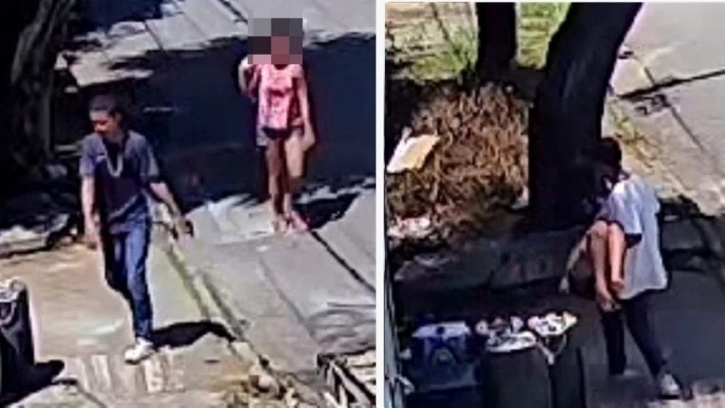 Vídeo mostra homem carregando corpo de menina de 12 anos