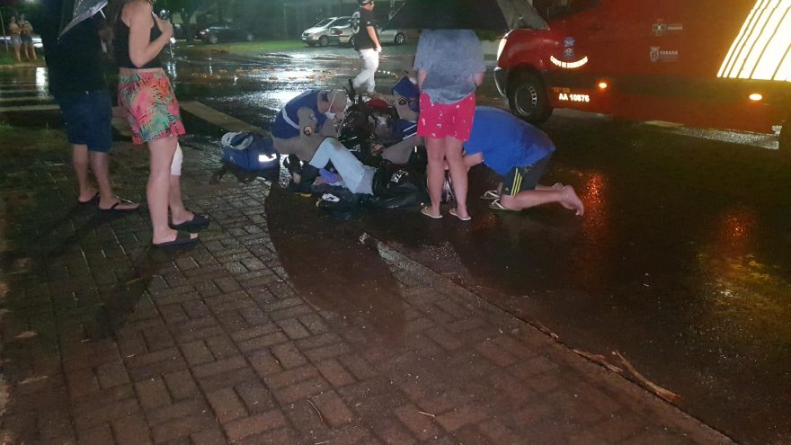 Entregador fica em estado grave após acidente com BMW no Recanto Tropical