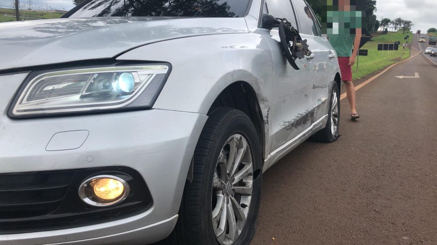 Ranger e Audi se envolvem em acidente na BR-277 em Cascavel