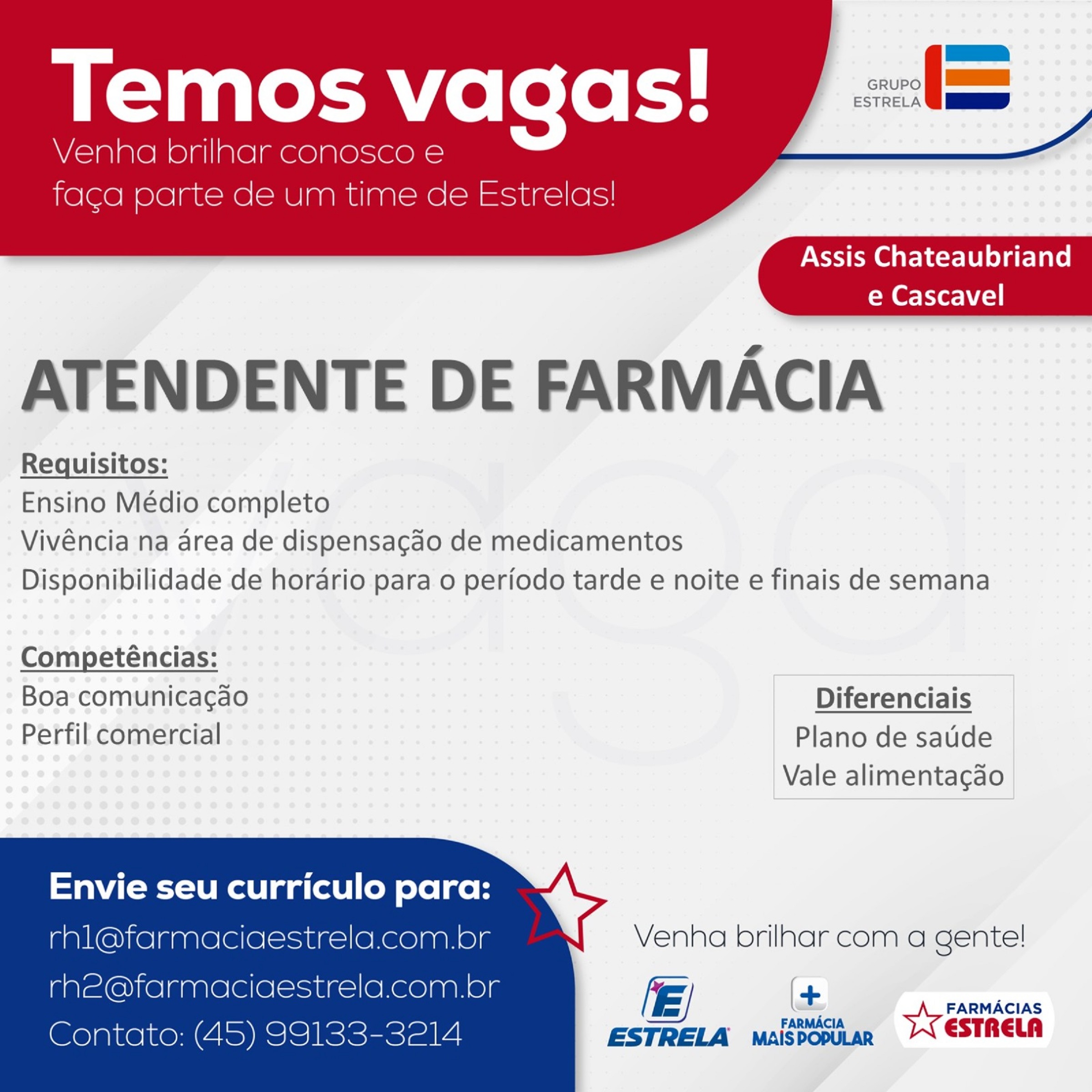 Oportunidades De Emprego Na Rede De Farmácias Estrela | CGN - O Maior ...