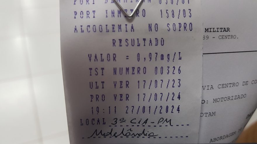 Homem é detido pela crime de embriaguez em Matelândia e encaminhado à Delegacia em Cascavel