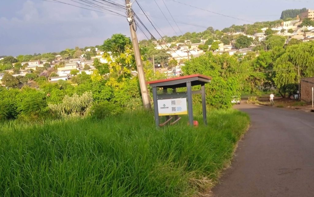 Morador reclama de matagal em ponto de ônibus e falta de calçada no Bairro Morumbi Morador reclama de matagal em ponto de ônibus e falta de calçada no Bairro Morumbi