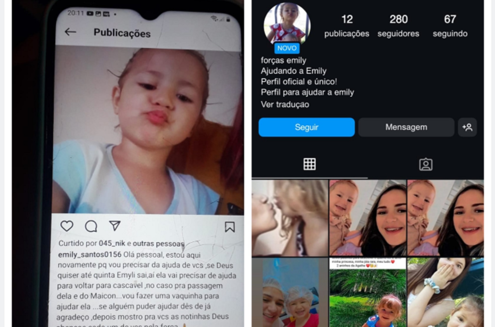 Advogados alertam para perfil falso arrecadando dinheiro em nome da mãe de Ágatha Imagem referente a Advogados alertam para perfil falso arrecadando dinheiro em nome da mãe de Ágatha