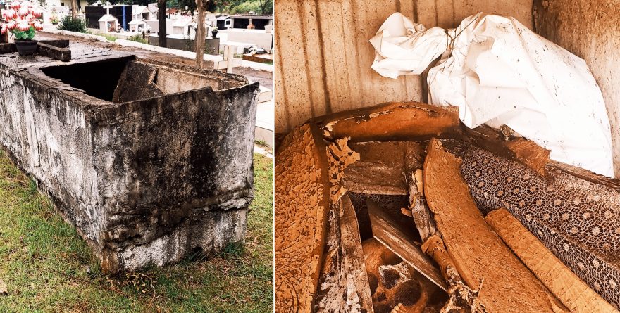 Restos mortais a céu aberto preocupam internautas no Cemitério Jardim da Saudade
