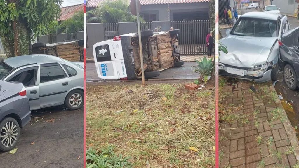 Acidente envolve três veículos e deixa um ferido em Apucarana