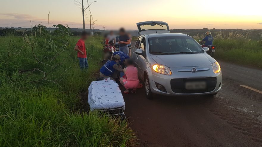 Mulher fica ferida em acidente no Cascavel Velho