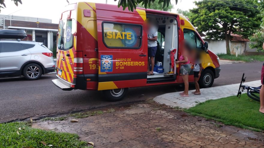 Menino tem suspeita de fratura após queda de bicicleta no Coqueiral