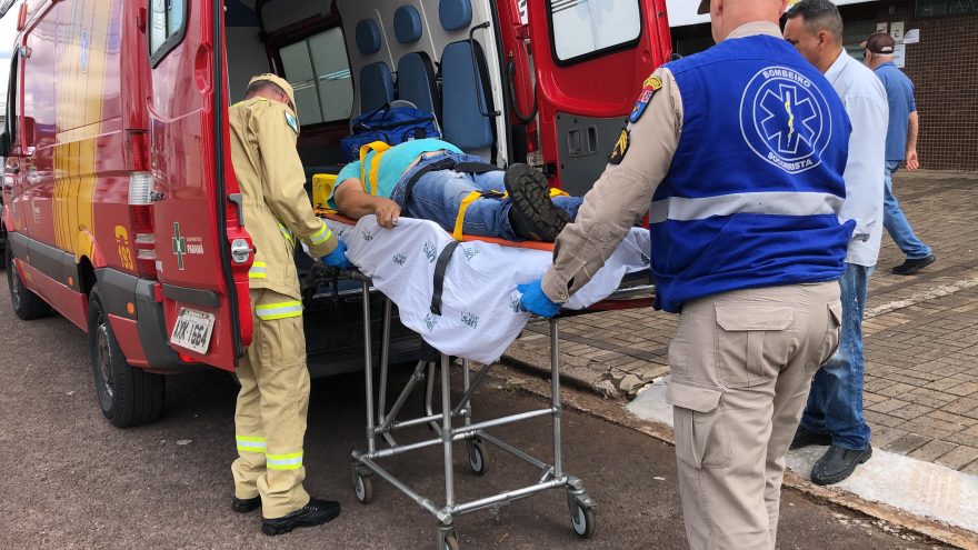 Durante reforma, homem cai da escada e fica ferido no Maria Luiza
