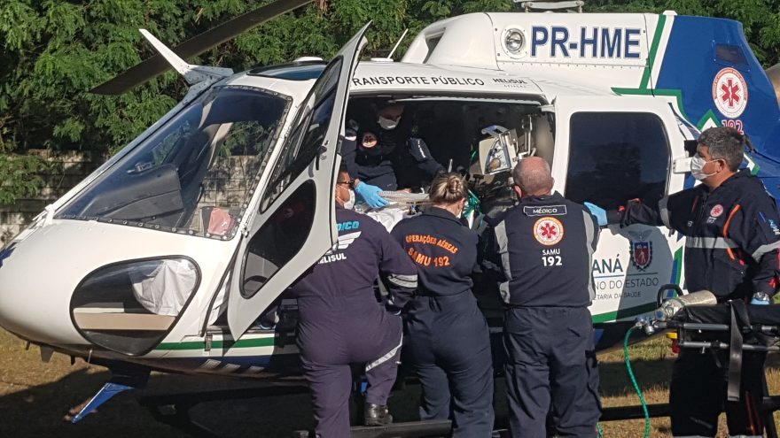 Paciente com Dengue hemorrágica é trazida de helicóptero para Cascavel