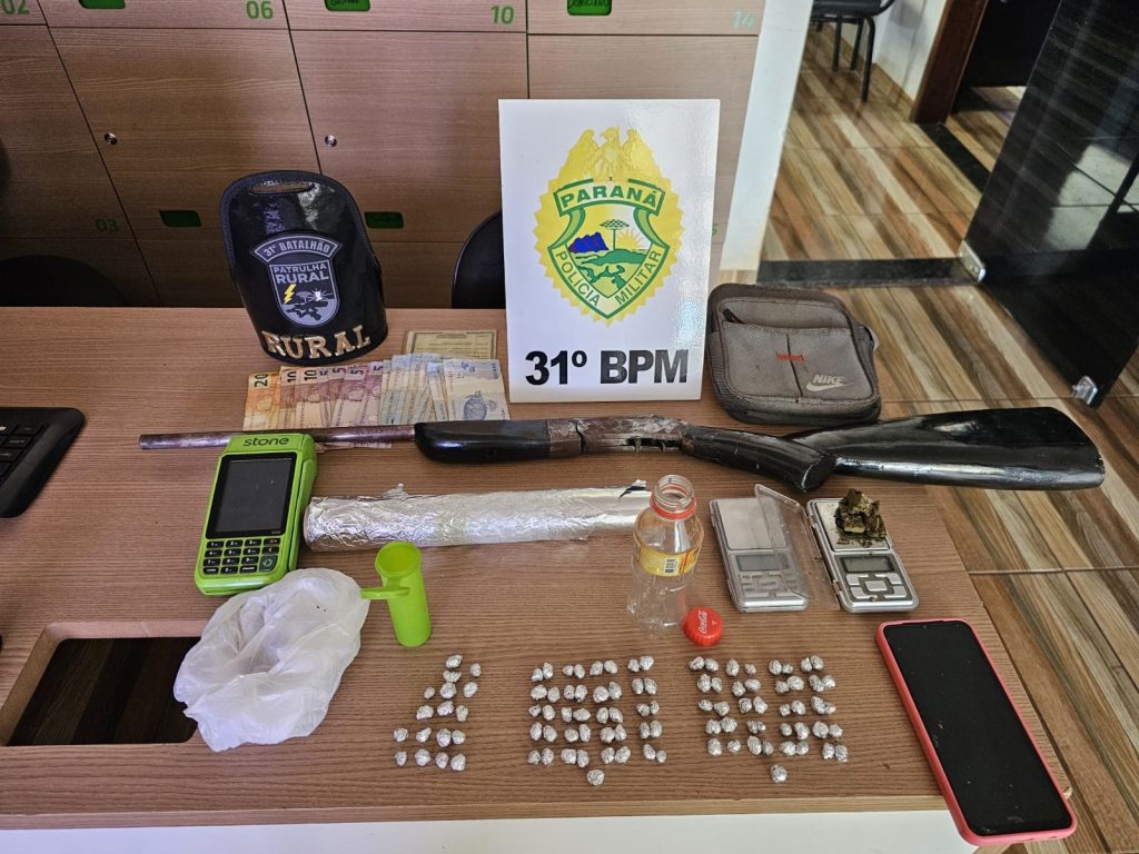 PM detém jovem, apreende drogas e espingarda em Assis Chateaubriand
