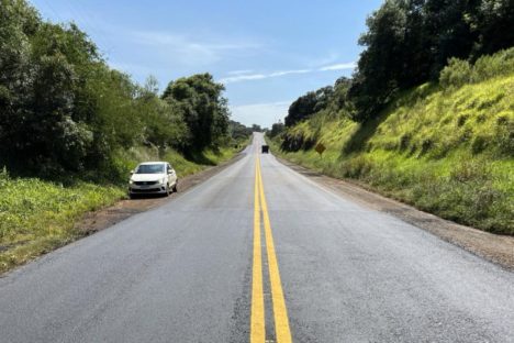 DER/PR conclui melhorias em pavimento de rodovia de Guarapuava