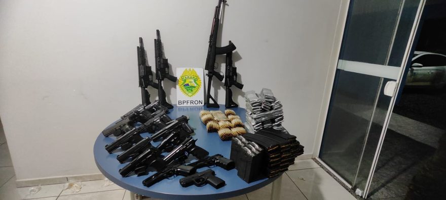 BPFRON apreende grande quantidade de armas e munições em São Miguel do Iguaçu