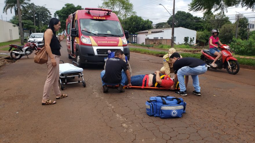 Outro motociclista fica ferido após queda na Avenida Olindo Periolo