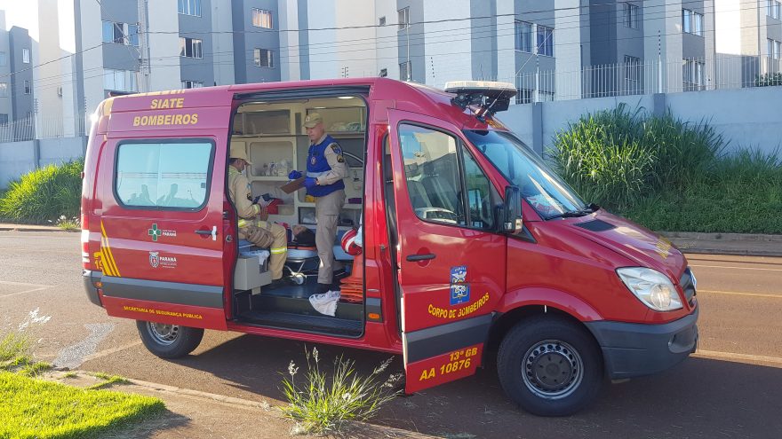 Mãe e filho caem de bicicleta e Corpo de Bombeiros é acionado