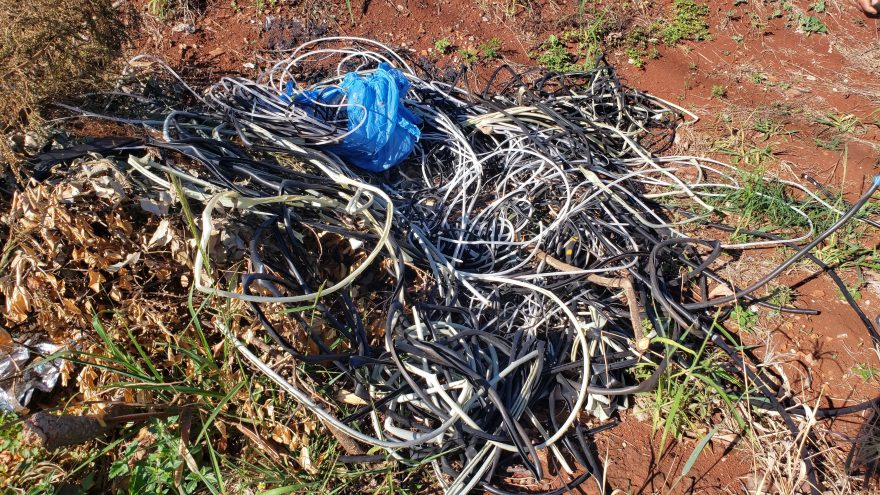 Fios possivelmente furtados do Estádio Olímpico são descartados em lote no Santo Onofre