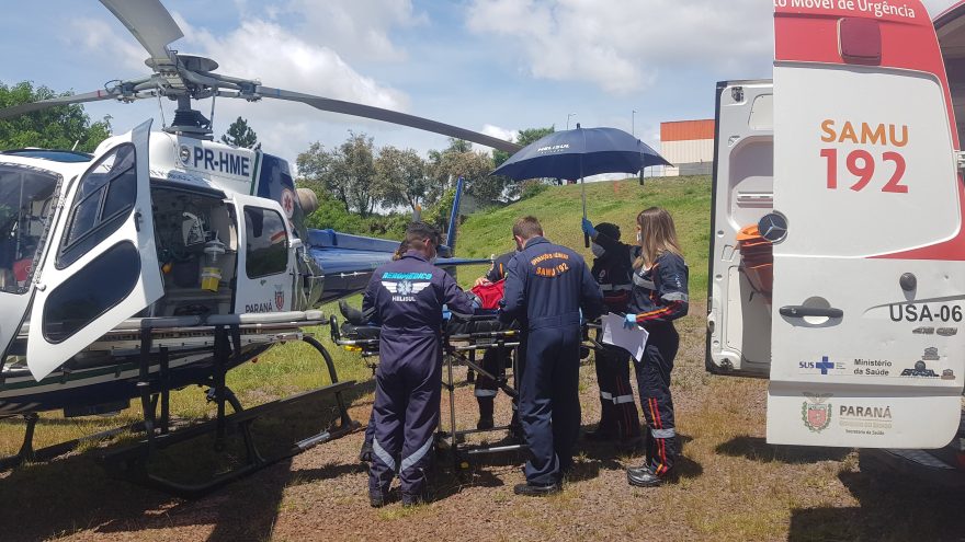 Idoso sofre infarto em Guaraniaçu e é trazido com urgência de Helicóptero para Cascavel