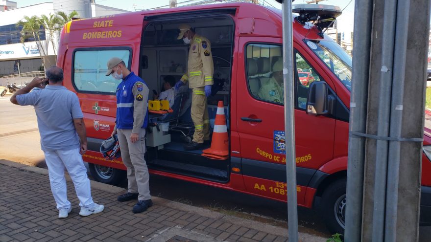 Motociclista fica ferido em acidente no Centro