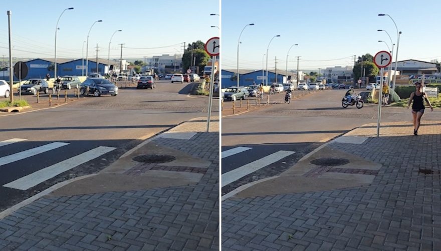 Condutores arrancam divisórias na Avenida Rocha Pombo para fazerem conversão irregular