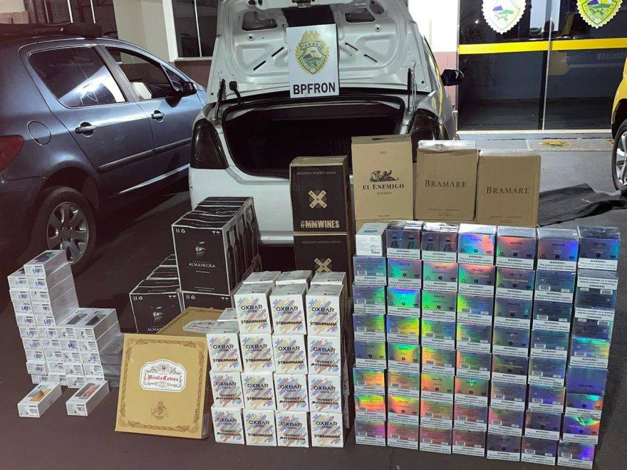 Fiesta carregado com R$180 mil em contrabando é apreendido pelo BPFron e encaminhado à Cascavel